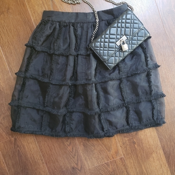 Do+be Black Square Fringe Mini Skirt - Picture 5 of 5